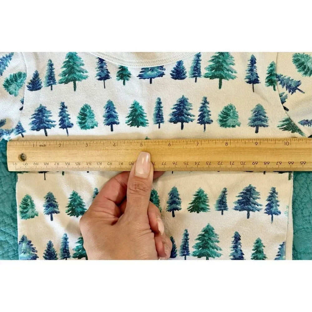 Janie & Jack Good Night Pine Tree Forest Print 2 Piece Toddler Pajama Set 2T